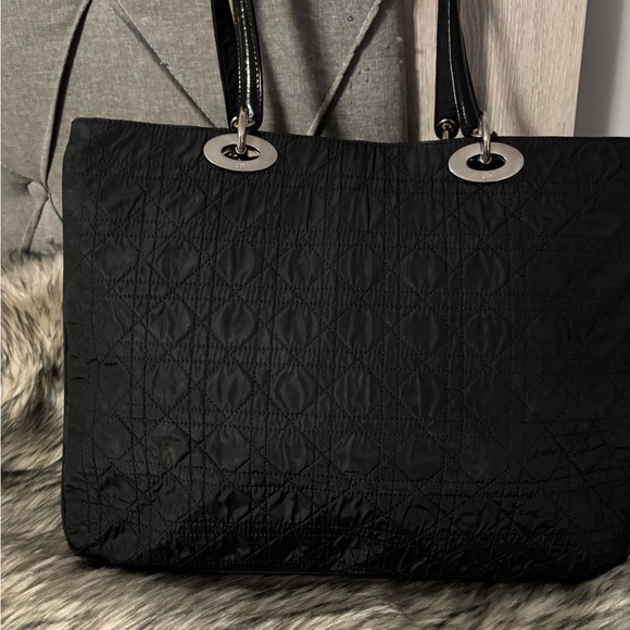 Christian Dior Cannage Lady Dior tote bag in black nylon. **Steal Price!!!** - Picture 3 of 11